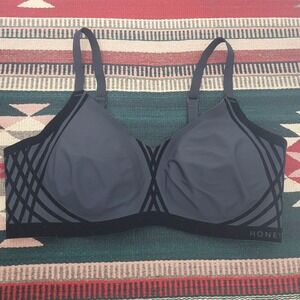 Honeylove Silhouette Bra‎ Size 1X Black Wireless Removable Cups Comfortable